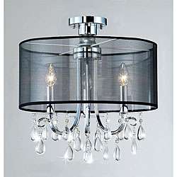 Clear Crystal 3 light Ceiling Fixture  Overstock