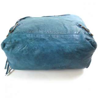 BALENCIAGA Leather DAY Hobo Bag Purse Turquoise  