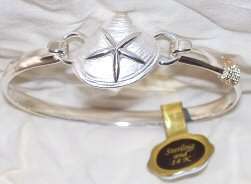 Sterling Silver Convertible Clam w/ Starfish Bracelet w/ 14K gold rope 