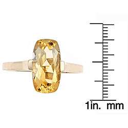 14k Yellow Gold Cushion cut Citrine Ring  Overstock