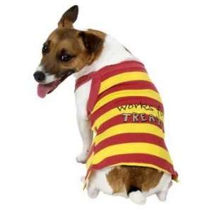   Works For Treats Striped Dog Tank Red & Yellow   XS: Pet Supplies