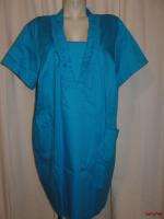 BFS03~NEW NWT $70 PERCEPTIONS Blue Ruffle Trim Short Sleeve Dress Plus 