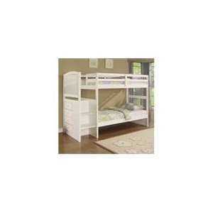   White Arch Spindle Chest End Step Twin/Twin Bunk Bed: Home & Kitchen