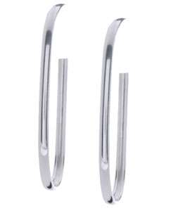 Sterling Silver Long Hoop Earrings  