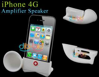 New Silicone Horn Stand Amplifier Speaker for iPhone 4G  