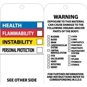 Accident Prevention Tags, Hazardous Materials Color Bar, 6X3, Unrip 