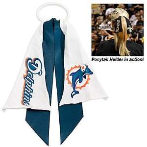    MIAMI DOLPHINS PONYTAIL HOLDER HAIR TIE RIBBON: Sports & Outdoors