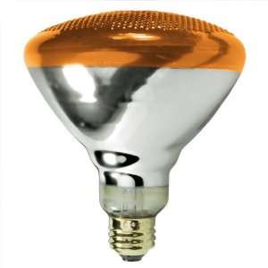 Halco 404112   100 Watt Light Bulb   Amber   BR38   Weatherproof 