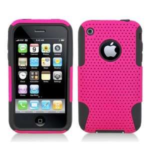  Apple Iphone 3G 3GS Perforated Armor Hybrid Hot Pink 