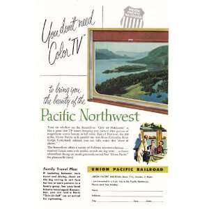 Print Ad 1954 Union Pacific You dont Need a Color TV Union Pacific 