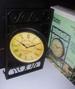 Outdoor Double Sided Wall Mount Clock Kensington NEW!!  