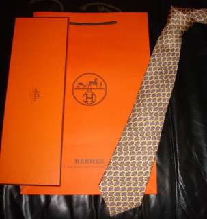 NIB HERMES AUTH. Men dress Neck Tie for Suit Jacket Shirt original box 