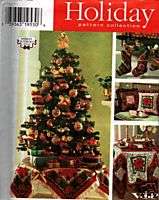 Sewing Pattern Christmas Tree Skirt, Pillow, Stocking  