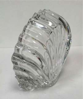 Vintage Clear Crystal Glass Scallop Shell Bowl Votive Candle Holder 