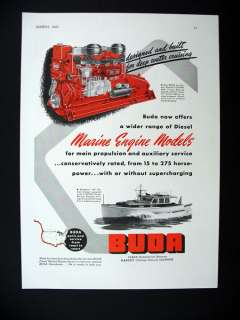 Buda Diesel Marine Engines Matthews 46 1947 print Ad  