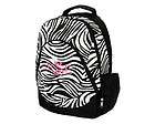   Backpack school book bag black zebra print padded computer pocket