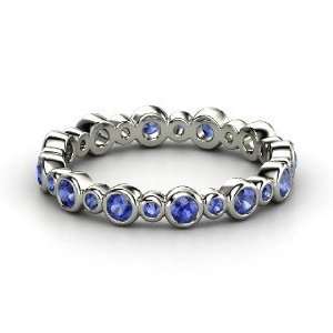 Heartbeat Band, Platinum Ring with Sapphire