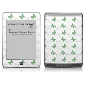   Kindle Touch Skin   Pastel Butterflies Green on 