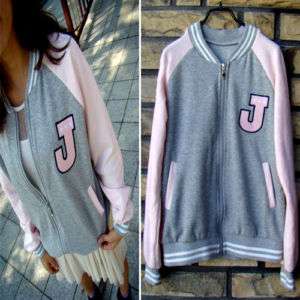 Women GIRL Casual Lovely Baseball Jacket/Jumper/PINK  