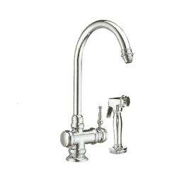 Tall Chrome Single handle Kitchen Faucet with Side Spray  Overstock 