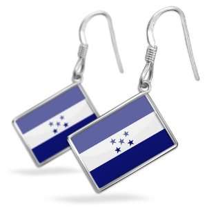  Earrings Honduras Flag with French Sterling Silver 