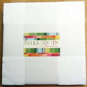  Moda BELLA SOLIDS WHITE 10 Layer Cake Fabric Squares 