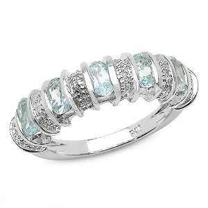  1.60 ct. t.w. Blue Topaz and White Topaz Ring in Sterling 