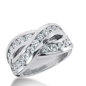 14k Gold Diamond Anniversary Wedding Ring 24 Round Brilliant Diamonds 
