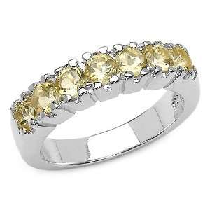  1.05 Carat Genuine Citrine Sterling Silver Ring: Jewelry
