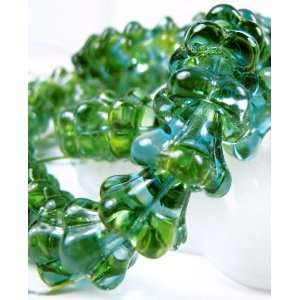  11 X 13mm, Olive Capri Bell Flower Czech Glass Beads, Qty 