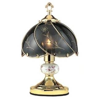  Polished Brass Touch Table Lamp with Brass Finial