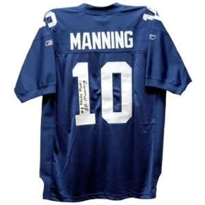  Eli Manning Signed Giants #1 Draft Pick Reebok Jersey 