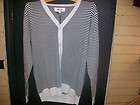New Mens Jordan Craig Light Grey/Black Cardigan Sweater Brand New