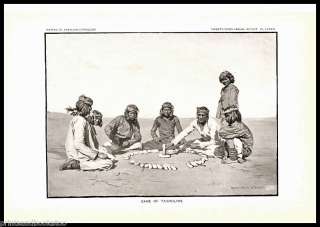 1901 PRINT ZUNI Indian Men Toys Play GAME TASHOLIWE 84  