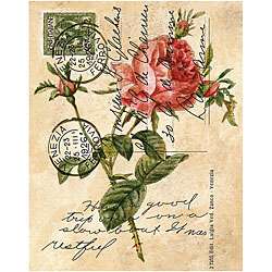 Janlynn Rose Postcard Rubber Stamp  