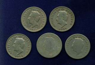   CENTAVOS COINS 1920, 1925, 1940, 1956, 1959, GROUP LOT OF (5)  