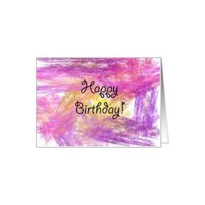  Happy 3rd Birthday Pink Fractal Art Card: Toys & Games