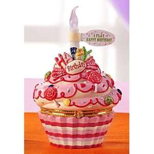  Musical Birthday Cupcake Trinket Box Pink
