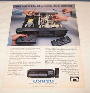 Onkyo DX 5700 CD Player PRINT AD from 1990  