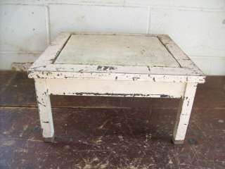 antique padded metal foot stool for doctors office  