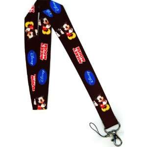 Mickey Mouse Disney Logo Color Black Lanyard Key Chain, MP3, camera 
