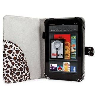   Folio Cover Case for  Kindle Fire Tablet PC   Leopard Print