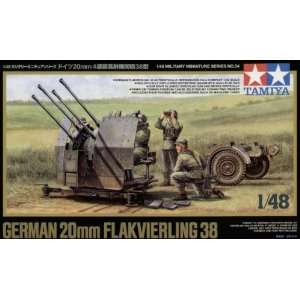  German 20mm Flak 38 Gun w/Trailer 1 48 Tamiya Toys 