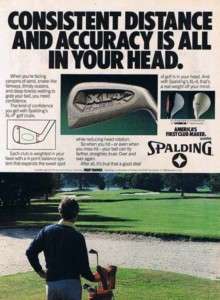 1984 Spalding XL4 Iron Wood Golf Club Vintage Ad  