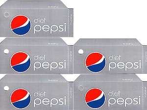 Diet Pepsi Small Set 5 Same Title Plastic Flavor Label  