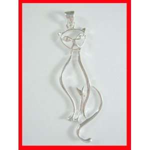    Cat Lovers Pendant Solid Sterling Silver #2522 