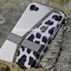   Leopard Diamond Stand Handbag Designer Case For Iphone 4S 4G Gift