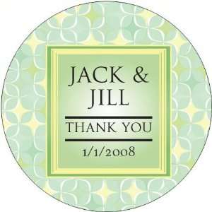 Baby Keepsake: Green Circles Spring Theme Personalized Travel Candle 