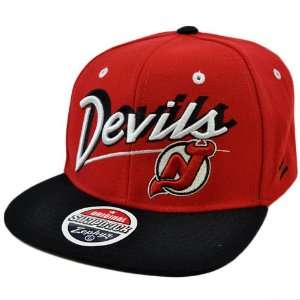  NHL LNH New Jersey Devils Snapback Red Black Hat Cap Flat 