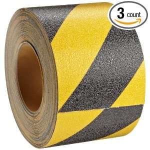 Non Slip High Traction Safety Tape, 60 Grit, Yellow and Black Stripes 